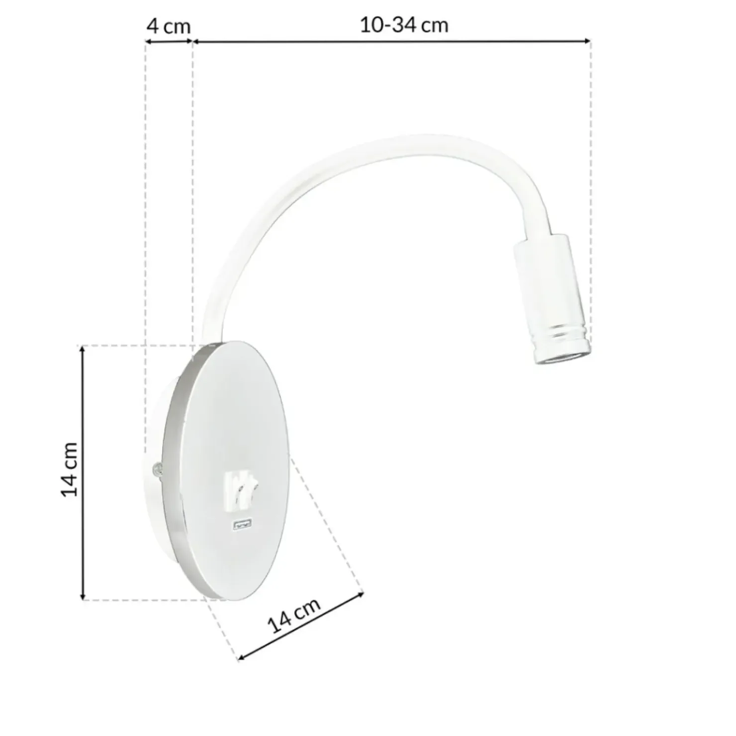Lampa ścienna, elastyczne ramię, do sypialni ML6353 z serii BASE | Kaja Oświetle*Sklep Kaja Online