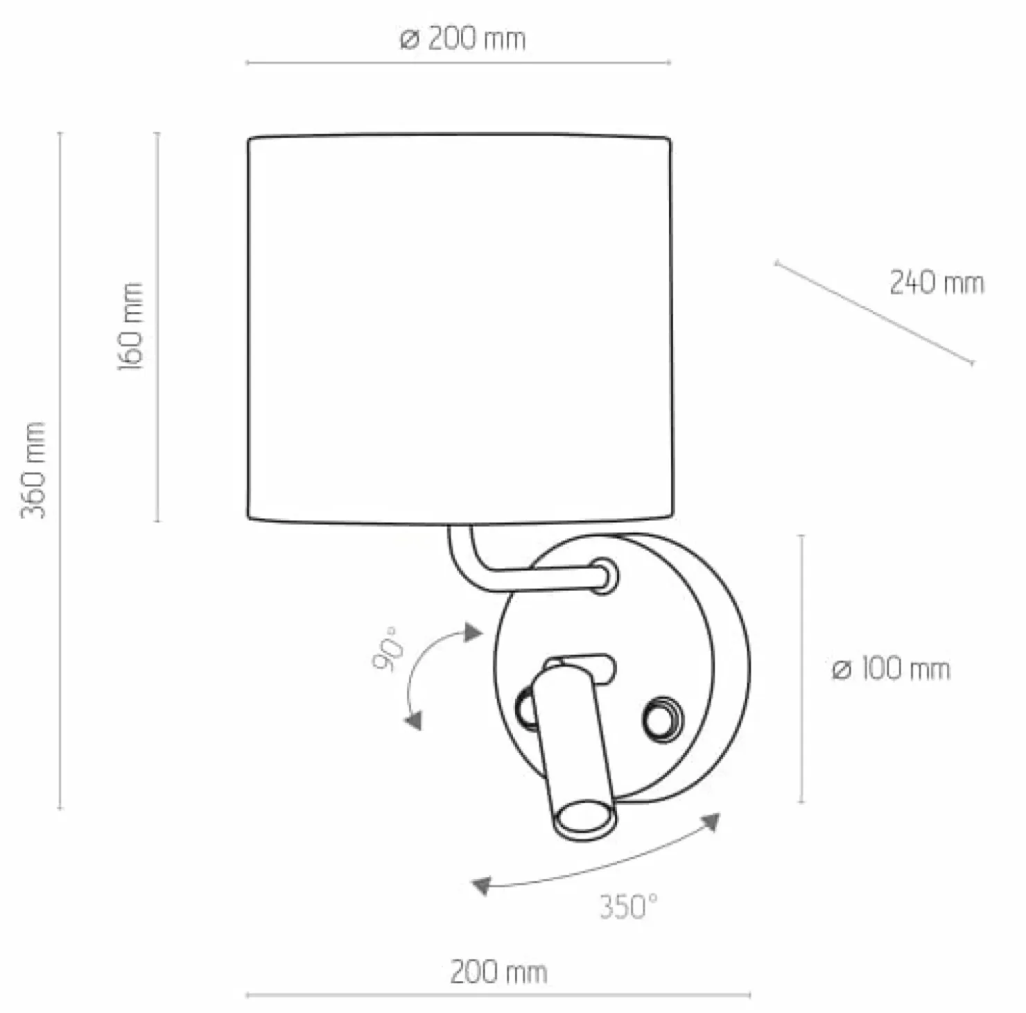 Lampa ścienna z abażurem i światłem LED TK 4236 RICHI | Kaja*Sklep Kaja Store