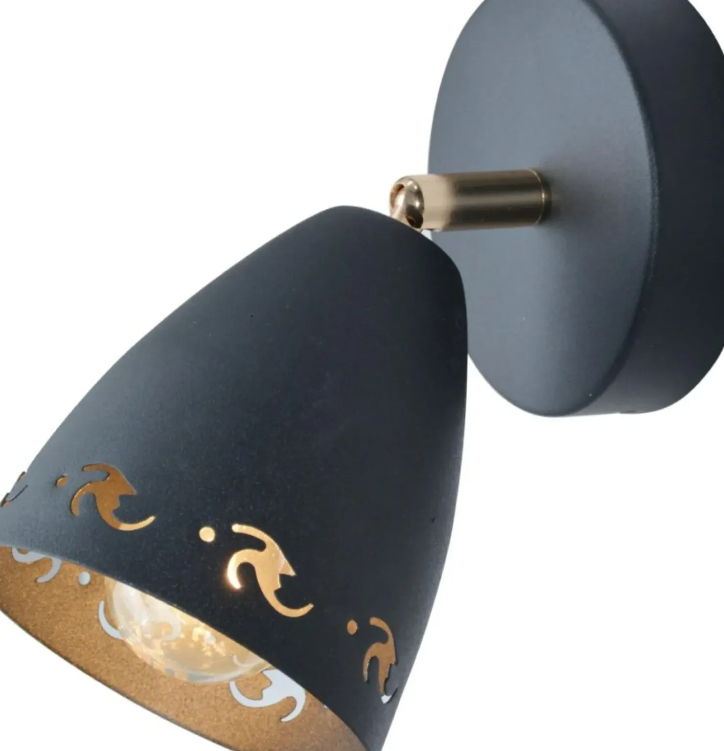Lampa ścienna z czarno-złotym reflektorem 91-67159 COTY | Kaja*Sklep Kaja Sale
