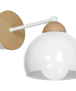 Lampa ścienna z drewnianymi elementami, do salonu MLP6420 z serii DAMA | Kaja Oś*Sklep Kaja Online