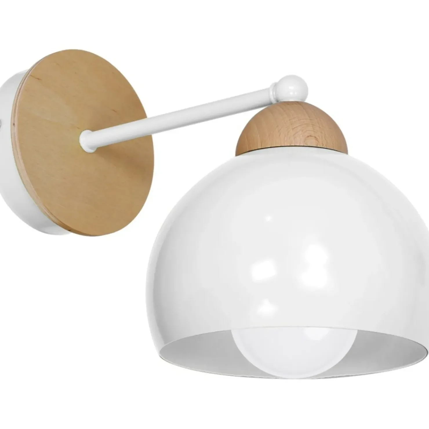 Lampa ścienna z drewnianymi elementami, do salonu MLP6420 z serii DAMA | Kaja Oś*Sklep Kaja Online