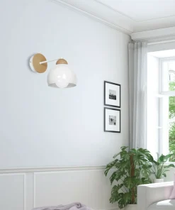 Lampa ścienna z drewnianymi elementami, do salonu MLP6420 z serii DAMA | Kaja Oś*Sklep Kaja Online