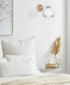 Lampa ścienna z drewnianymi elementami, do salonu MLP6420 z serii DAMA | Kaja Oś*Sklep Kaja Online
