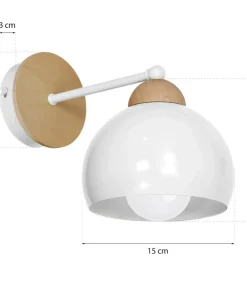 Lampa ścienna z drewnianymi elementami, do salonu MLP6420 z serii DAMA | Kaja Oś*Sklep Kaja Online