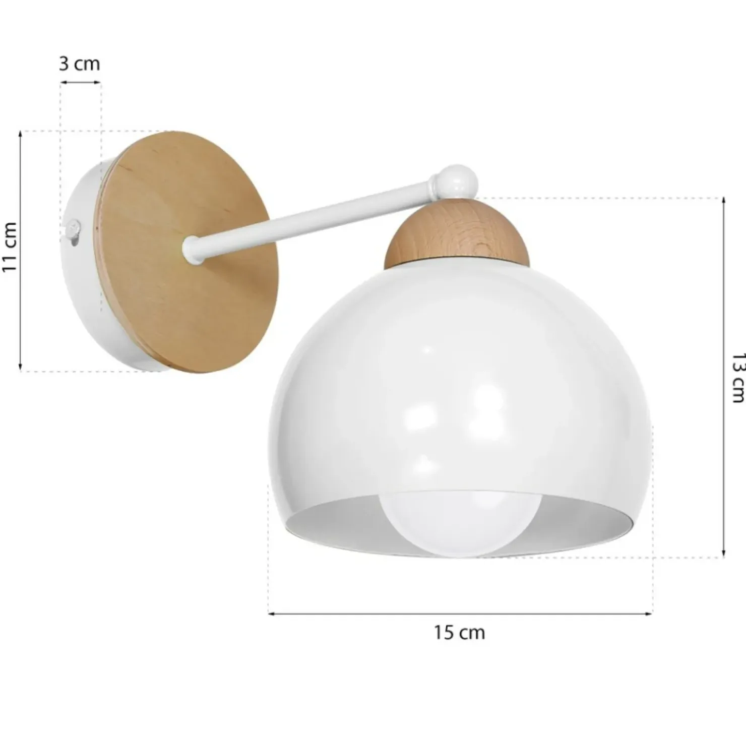Lampa ścienna z drewnianymi elementami, do salonu MLP6420 z serii DAMA | Kaja Oś*Sklep Kaja Online