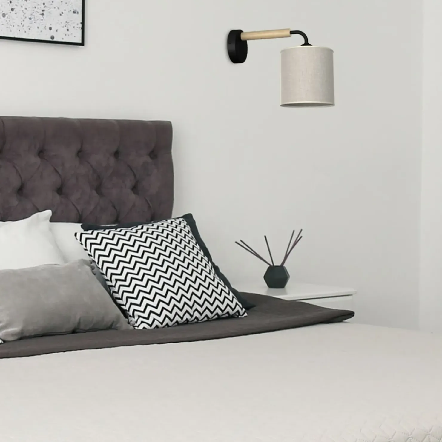 Lampa ścienna z szarym, wąskim abażurem MLP7450 z serii ATLANTA | Kaja Oświetlen*Sklep Kaja Best