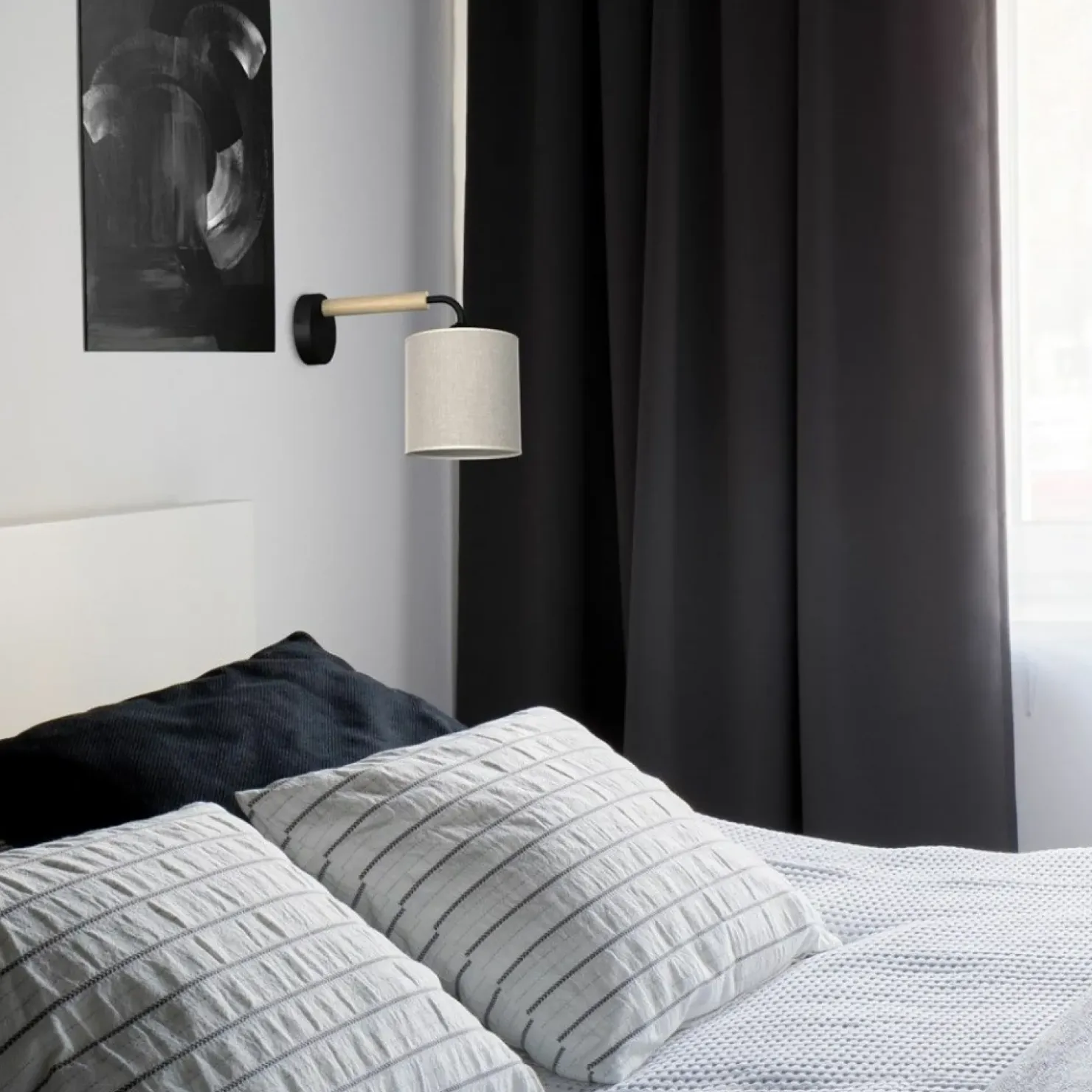 Lampa ścienna z szarym, wąskim abażurem MLP7450 z serii ATLANTA | Kaja Oświetlen*Sklep Kaja Best