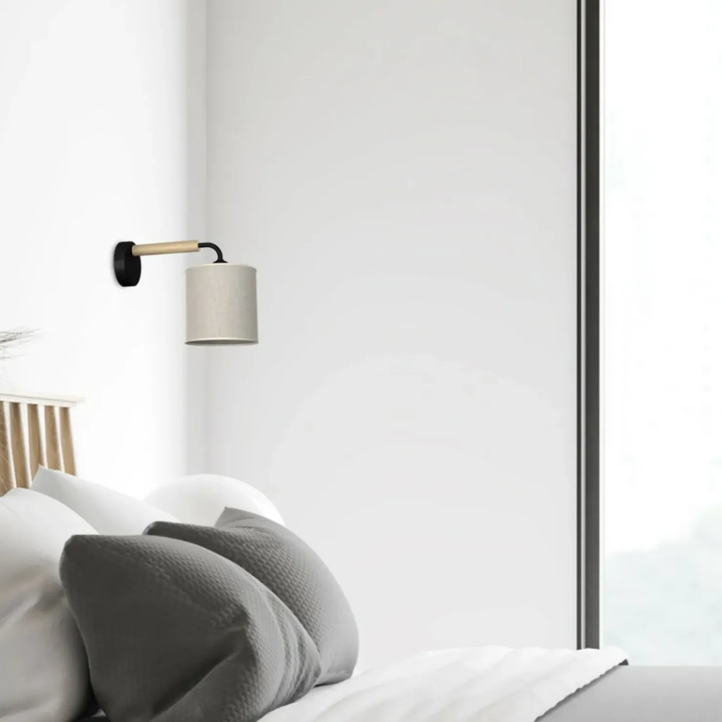 Lampa ścienna z szarym, wąskim abażurem MLP7450 z serii ATLANTA | Kaja Oświetlen*Sklep Kaja Best