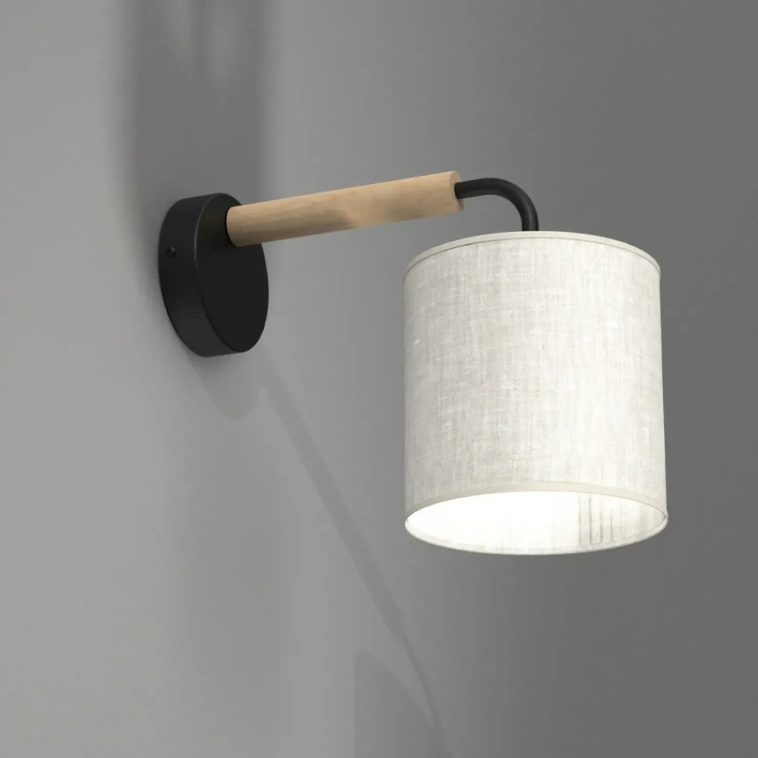 Lampa ścienna z szarym, wąskim abażurem MLP7450 z serii ATLANTA | Kaja Oświetlen*Sklep Kaja Best