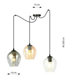 Store Sklep Kaja Lampa do podwieszania z kolorowymi kloszami 759/3 LEVEL | Kaja