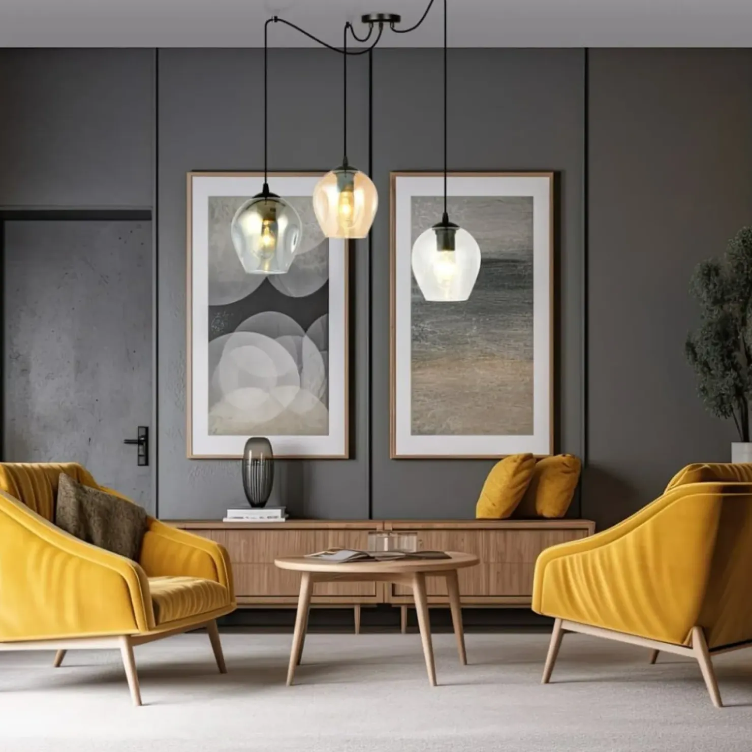 Store Sklep Kaja Lampa do podwieszania z kolorowymi kloszami 759/3 LEVEL | Kaja