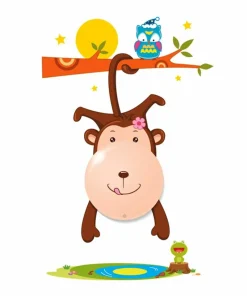 Lampa dziecięca na ścianę, małpka 3D LED ML115 MONKEY | Kaja*Sklep Kaja Best