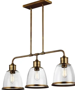 Lampa, kolor postarzanego mosiądzu FE-HOBSON-3P-AB z serii HOBSON*Sklep Kaja Best