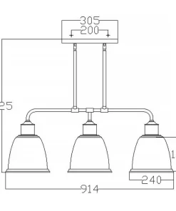 Lampa, kolor postarzanego mosiądzu FE-HOBSON-3P-AB z serii HOBSON*Sklep Kaja Best