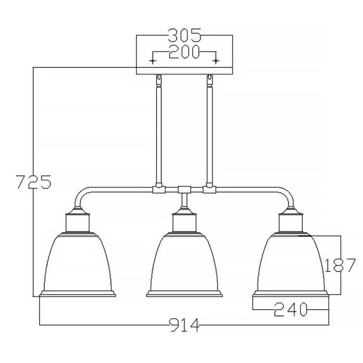 Lampa, kolor postarzanego mosiądzu FE-HOBSON-3P-AB z serii HOBSON*Sklep Kaja Best