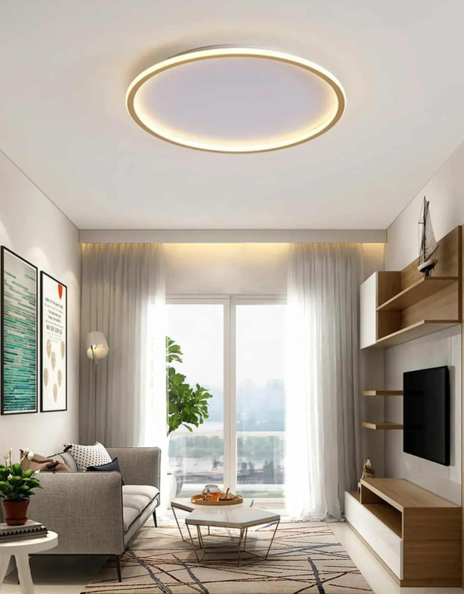 Lampa LED zmienna barwa światła ABR-PLO-30W-40CM-CCT CERCHIO | Kaja*Sklep Kaja Best Sale