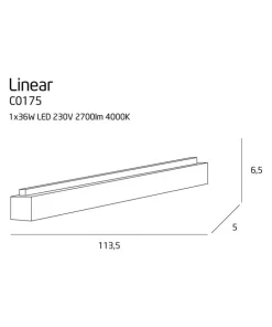 Lampa listwa LED ze ściemniaczem 113,5cm MX C0175D LINEAR | Kaja*Sklep Kaja Shop