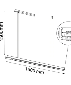 Cheap Sklep Kaja Lampa listwa o poziomym układzie 130cm 4000K ANT 8657 HAKODA | Kaja