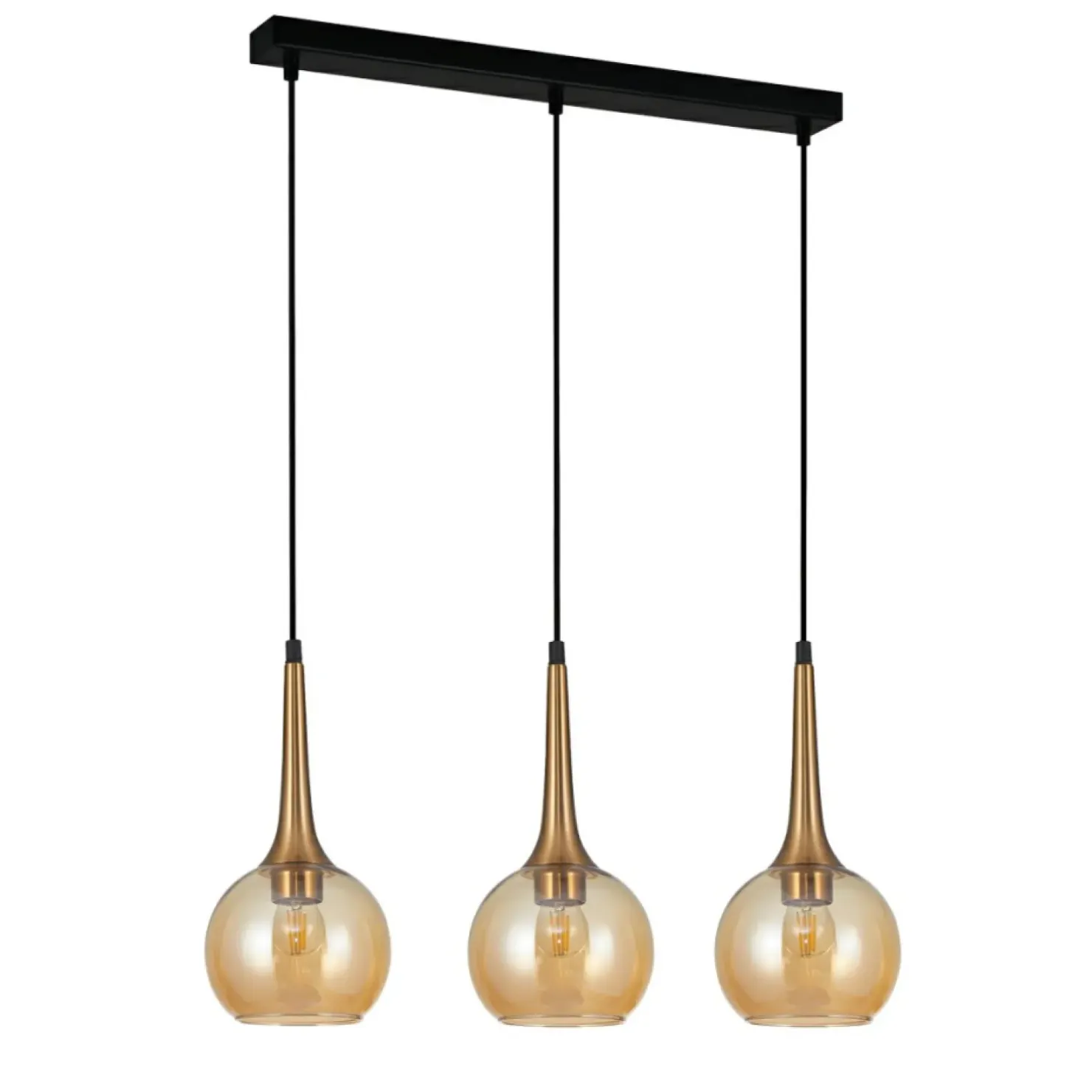 Best Sale Sklep Kaja Lampa na listwie, bursztynowe klosze PND-42361-3-BRO-AMB serii FAVERA