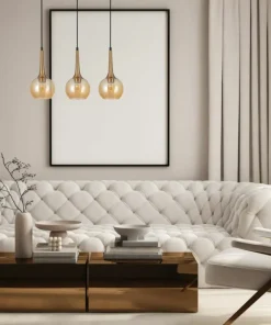 Best Sale Sklep Kaja Lampa na listwie, bursztynowe klosze PND-42361-3-BRO-AMB serii FAVERA