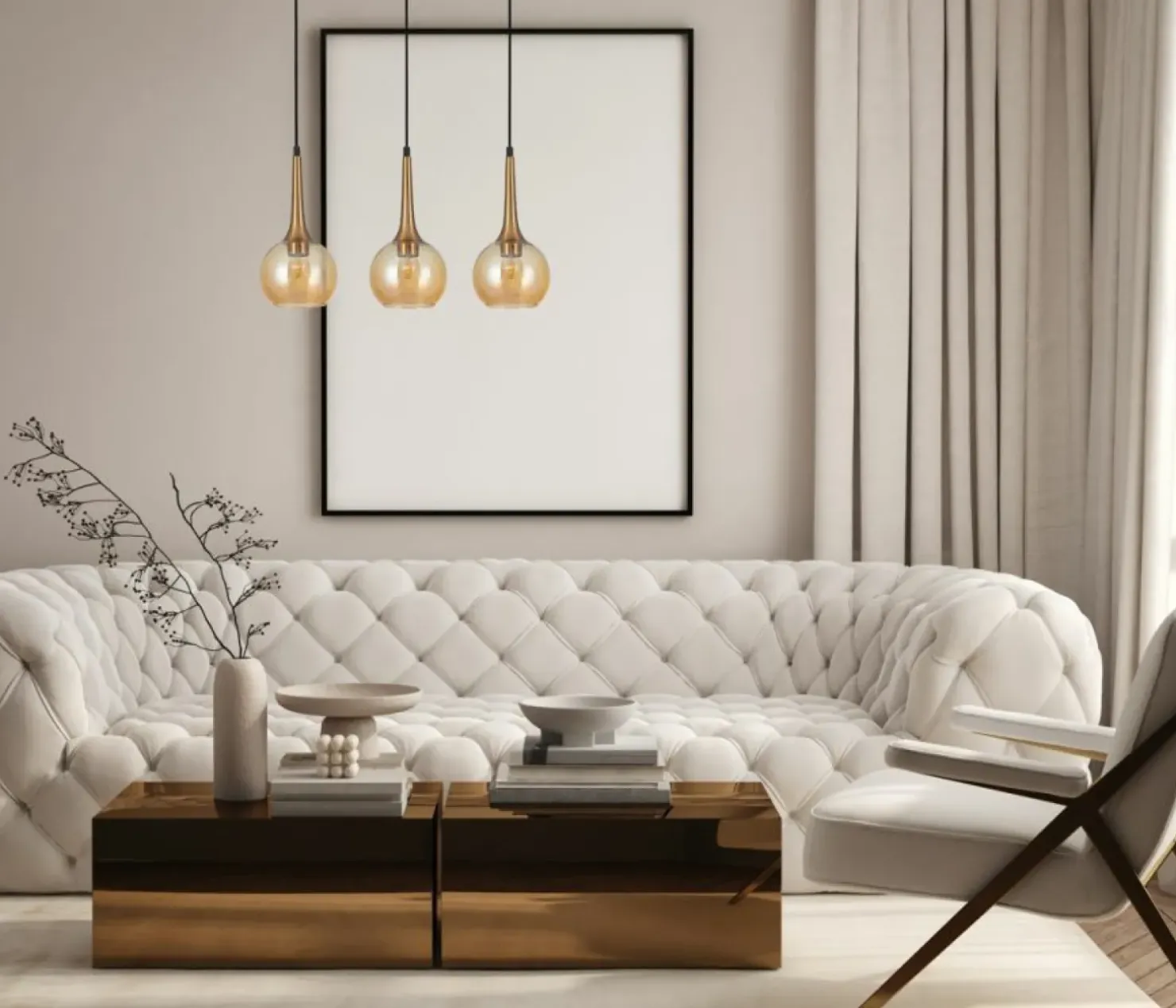 Best Sale Sklep Kaja Lampa na listwie, bursztynowe klosze PND-42361-3-BRO-AMB serii FAVERA