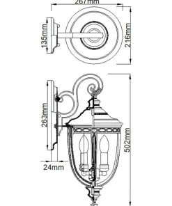 Lampa naścienna, owa FE-EB2-M-BRB z serii ENGLISH BRIDLE*Sklep Kaja Fashion