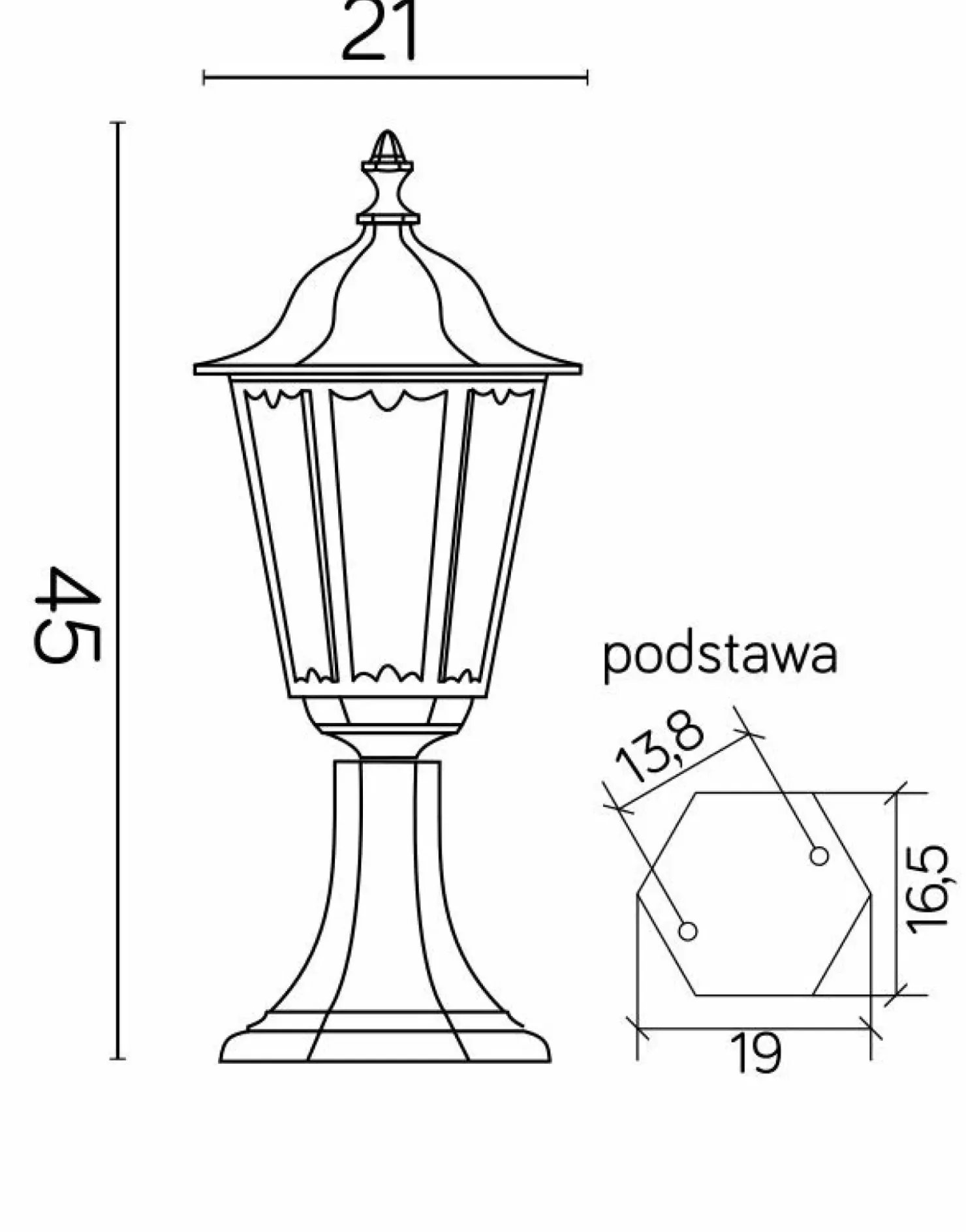 Lampa ogrodowa, jeden punkt światła K 4011/1/M z serii RETRO MIDI | Kaja Oświetl*Sklep Kaja New