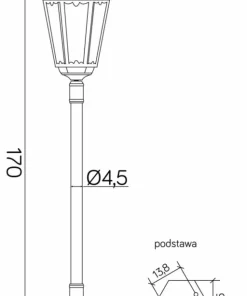 Lampa ogrodowa, klasyczny wzór K 5002/1/BD 45 z serii RETRO MAXI | Kaja Oświetle*Sklep Kaja Outlet