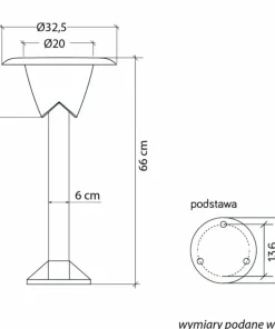 Lampa ogrodowa o wysokości 66cm 1083-66 z serii BIANCA*Sklep Kaja Best