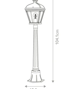 Lampa ogrodowa, stojąca, metrowa BAYVIEW-4M-BK z serii BAYVIEW*Sklep Kaja Clearance