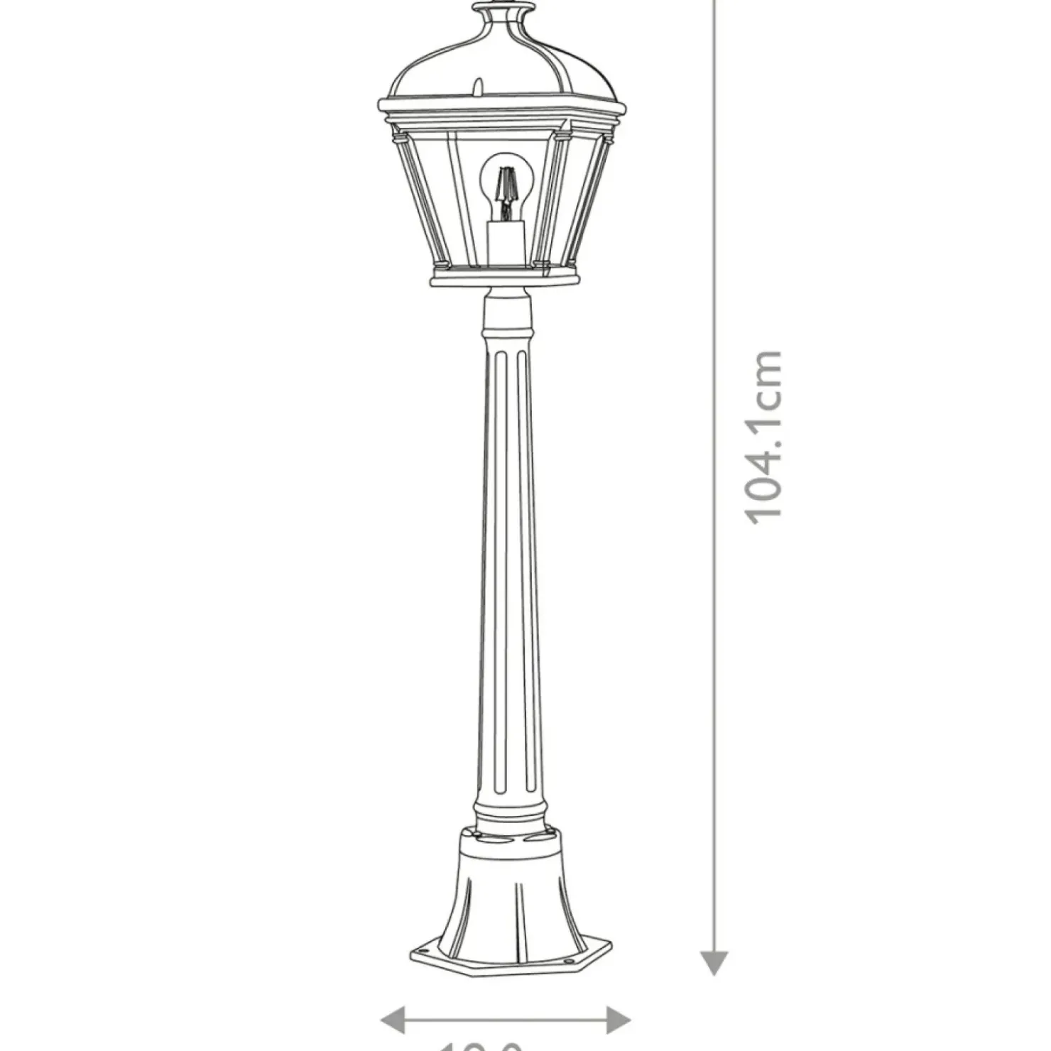Lampa ogrodowa, stojąca, metrowa BAYVIEW-4M-BK z serii BAYVIEW*Sklep Kaja Clearance