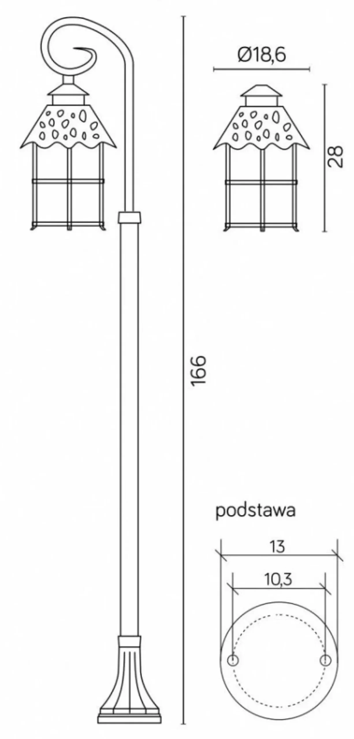Lampa ogrodowa w dekoracyjnym wydaniu K 5002/1/R z serii TOLEDO | Kaja Oświetlen*Sklep Kaja Store