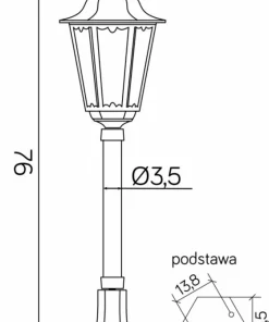 Lampa ogrodowa z piaskowanym szkłem K 5002/3/M z serii RETRO MIDI | Kaja Oświetl*Sklep Kaja Store