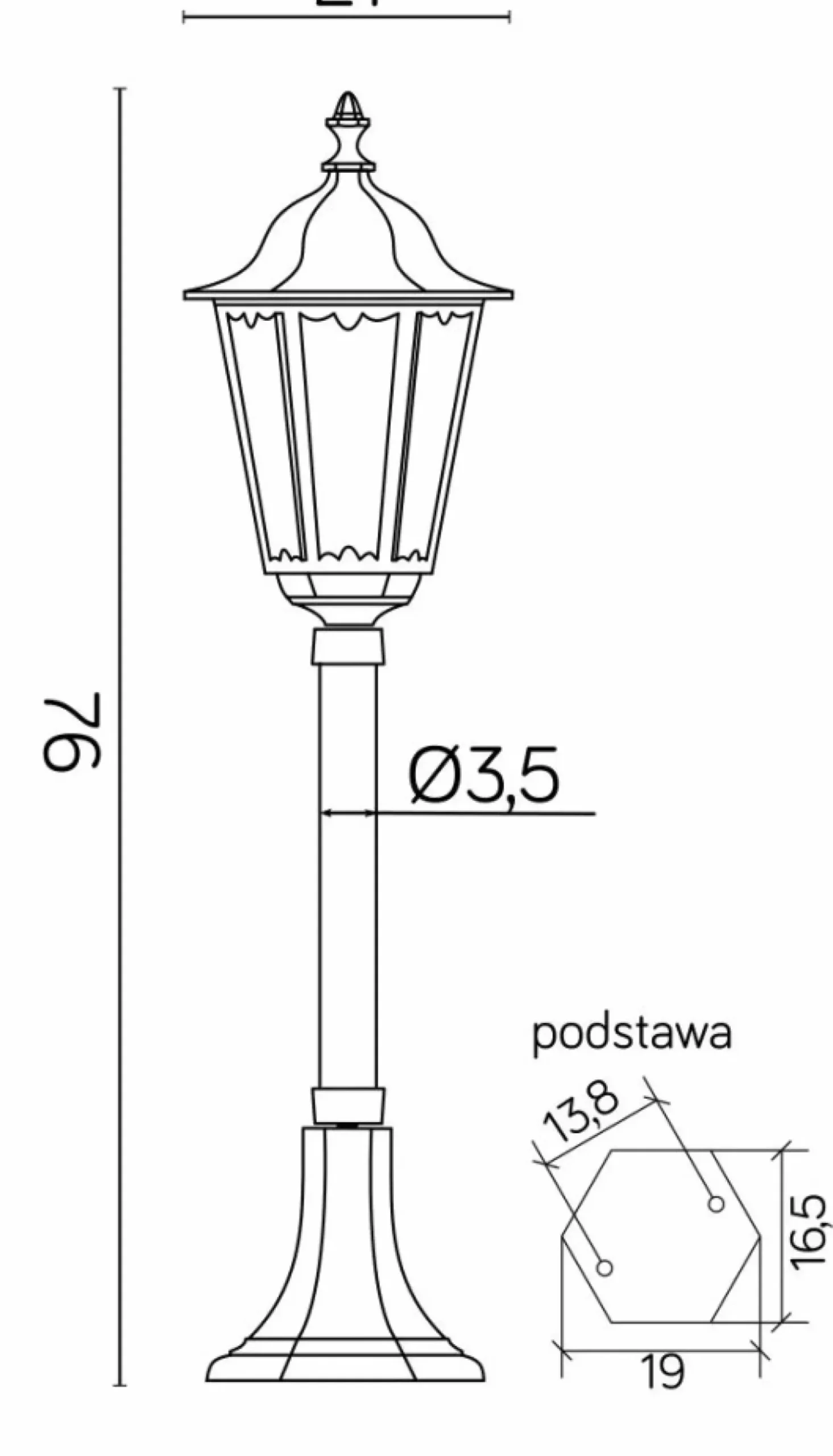 Lampa ogrodowa z piaskowanym szkłem K 5002/3/M z serii RETRO MIDI | Kaja Oświetl*Sklep Kaja Store
