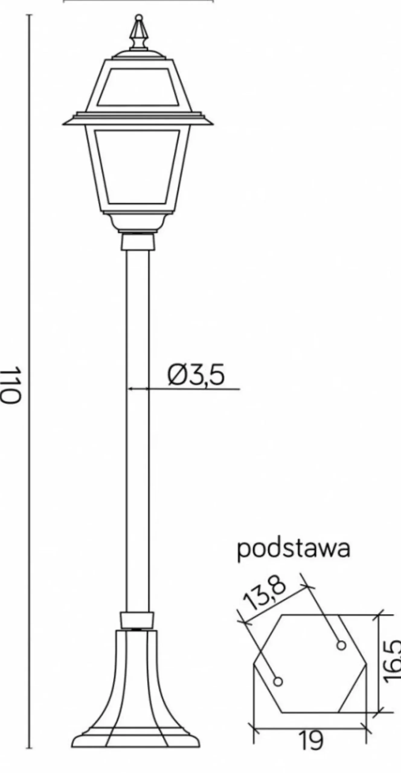 Lampa ogrodowa ze szłem witrażowym K 5002/2/N z serii WITRAŻ | Kaja Oświetlenie*Sklep Kaja Cheap