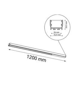 Lampa plafon ze światłem LED 120cm 4000K ANT 1810 HIATE | Kaja*Sklep Kaja Best Sale