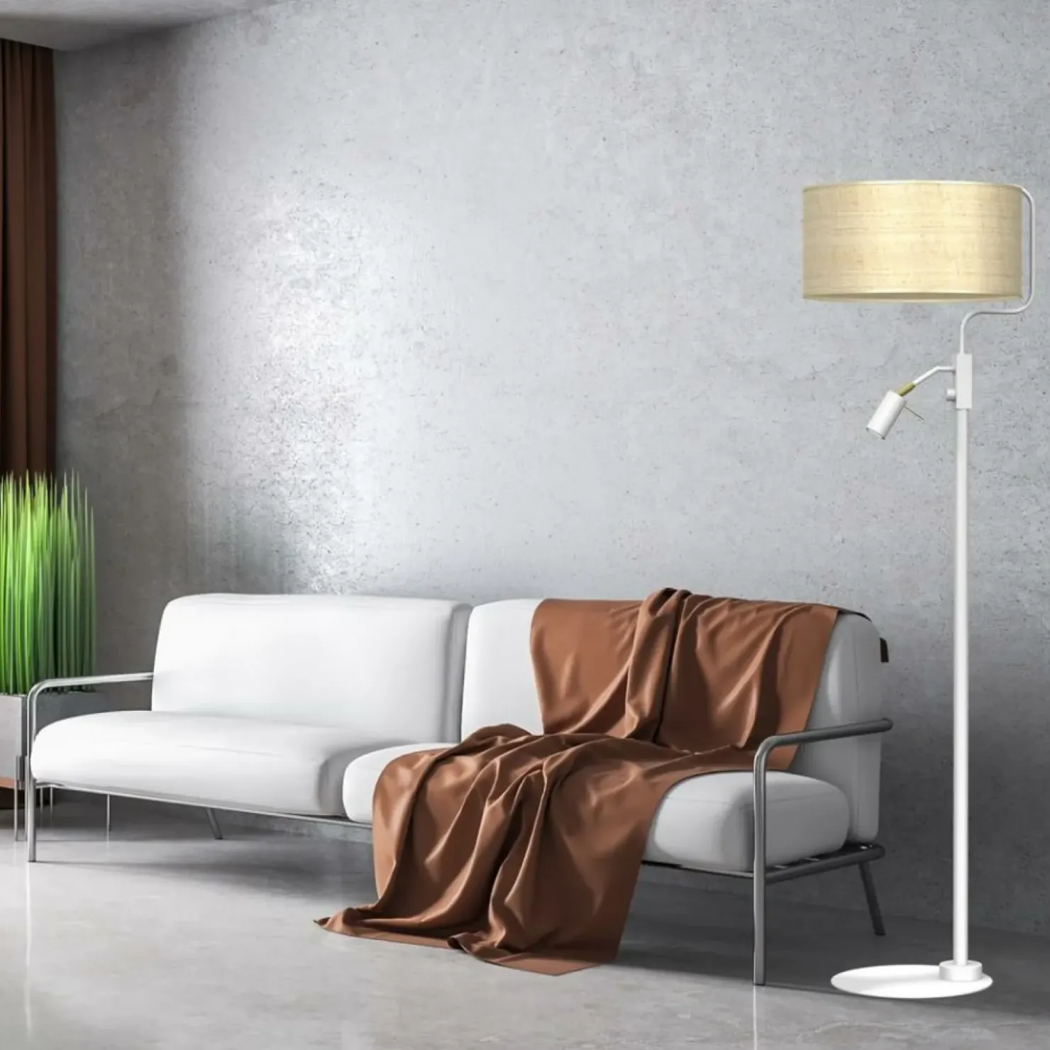 Lampa podłogowa do sypialni, z abażurem MLP7492 z serii MARSHALL | Kaja Oświetle*Sklep Kaja Sale