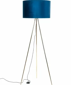 Lampa podłogowa trójnóg z abażurem H06-GD-BL INGA| Kaja Oświetlenie*Sklep Kaja Store