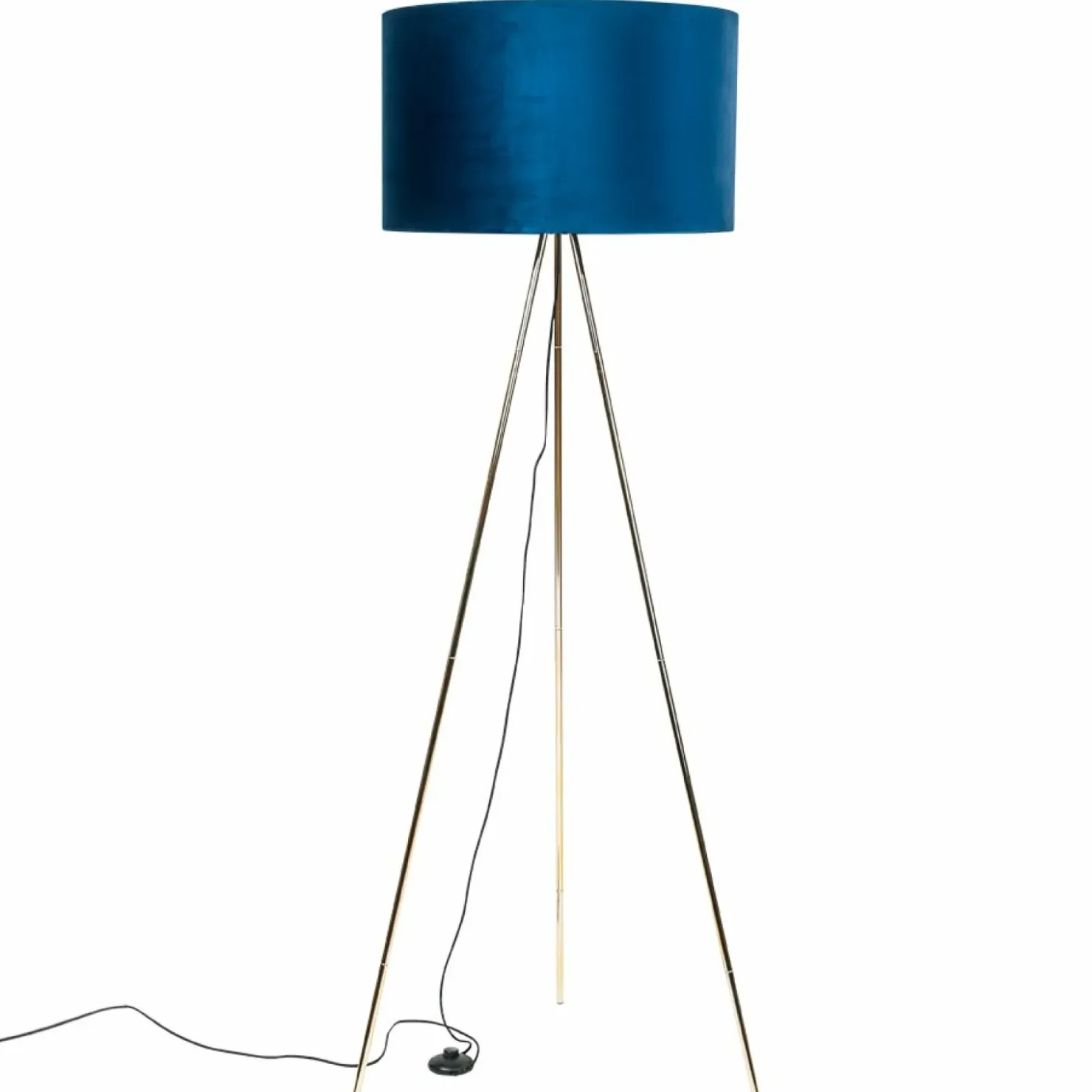Lampa podłogowa trójnóg z abażurem H06-GD-BL INGA| Kaja Oświetlenie*Sklep Kaja Store