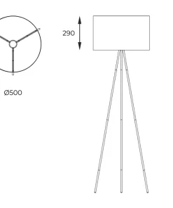 Lampa podłogowa trójnóg z abażurem H06-GD-BL INGA| Kaja Oświetlenie*Sklep Kaja Store