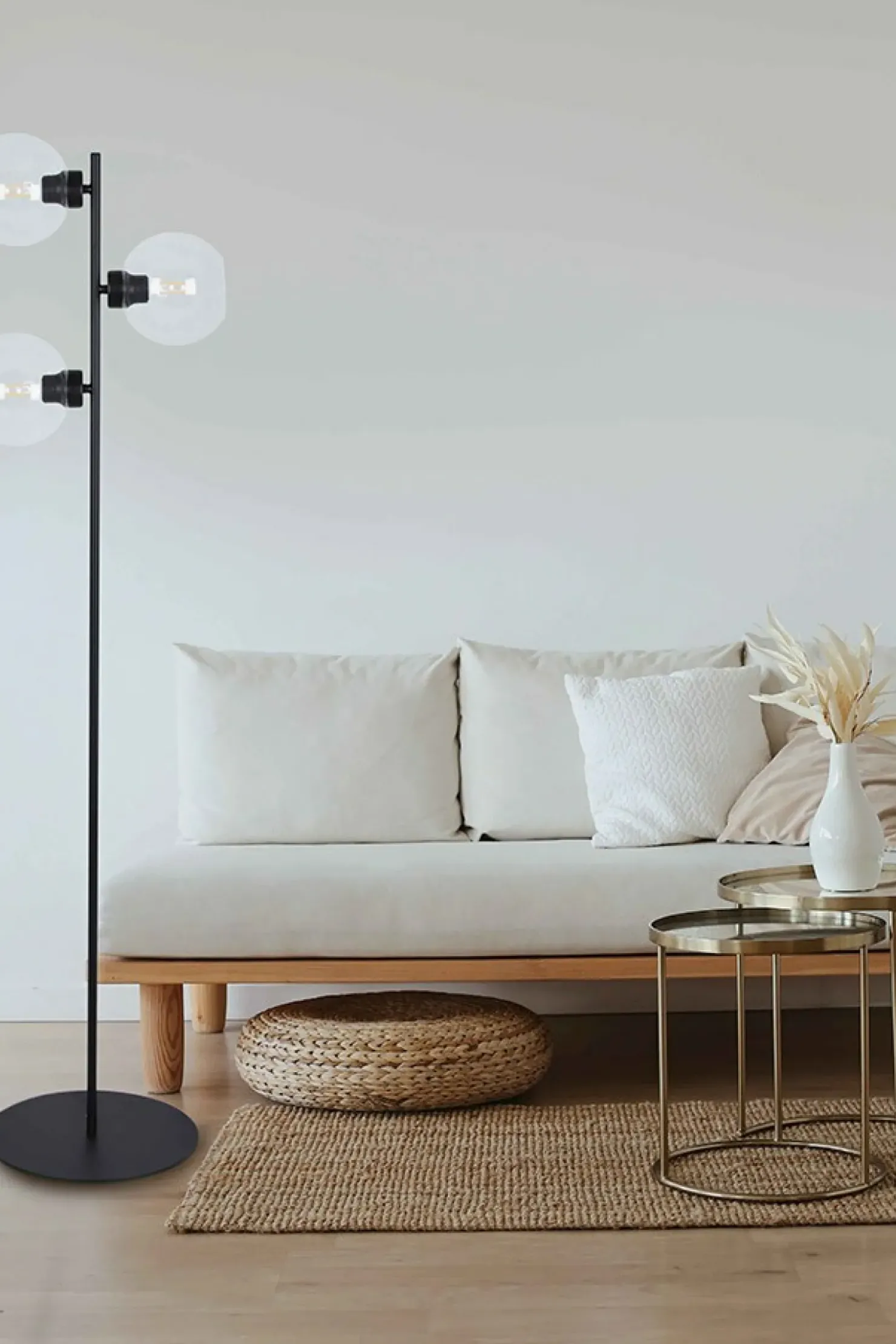 Lampa podłogowa z 3 okrągłymi kloszami K-4859 LAMBERT | Kaja*Sklep Kaja Sale