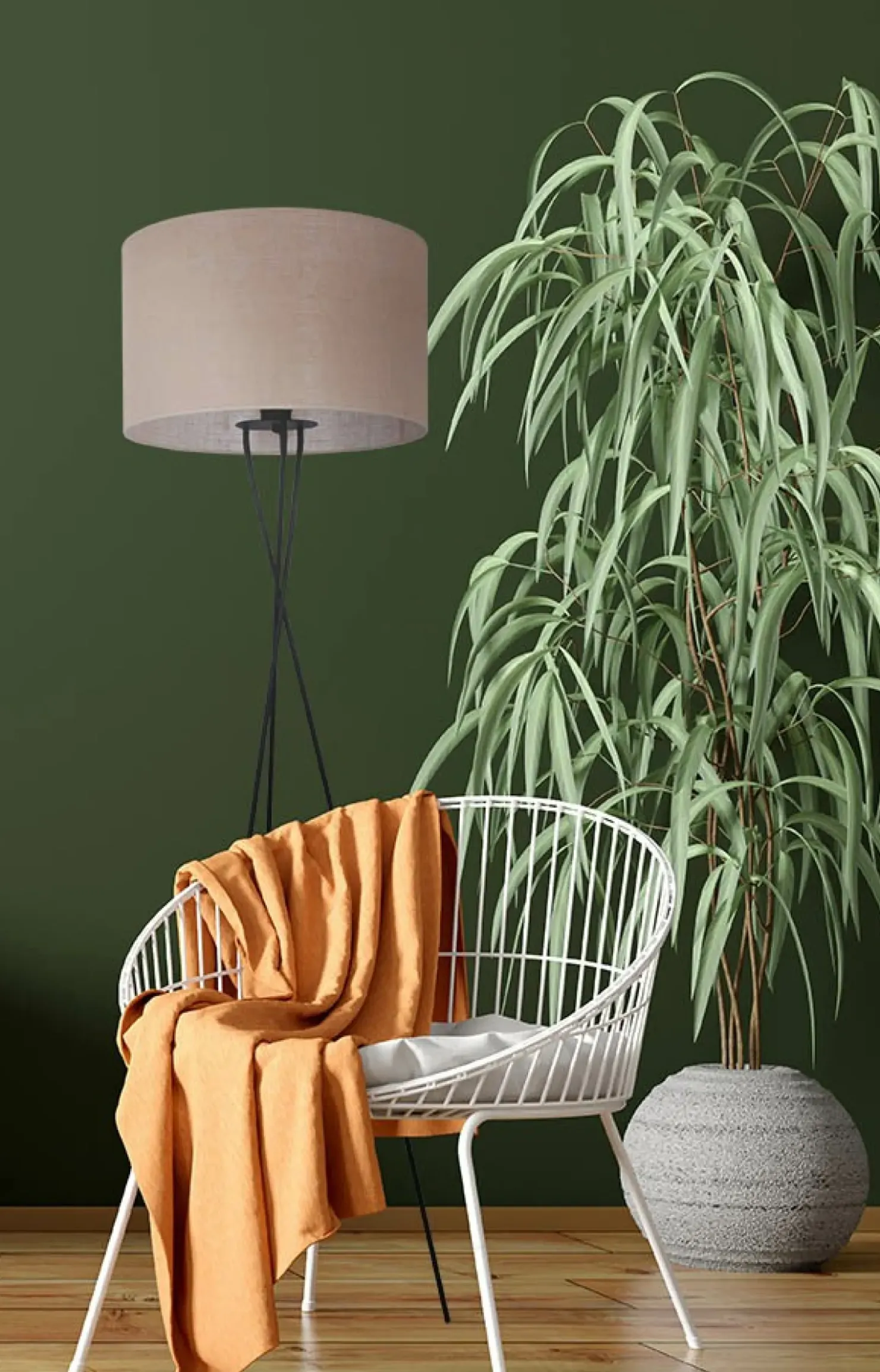 Lampa podłogowa z abażurem na trójnogu K-4379 | Kaja Oświetlenie*Sklep Kaja Store