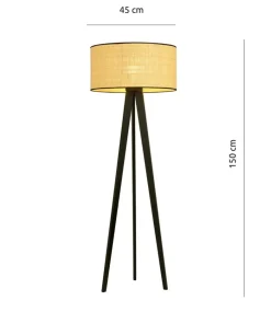 Lampa podłogowa z rattanowym abażurem 1149/LP1 ASTON | Kaja*Sklep Kaja Discount