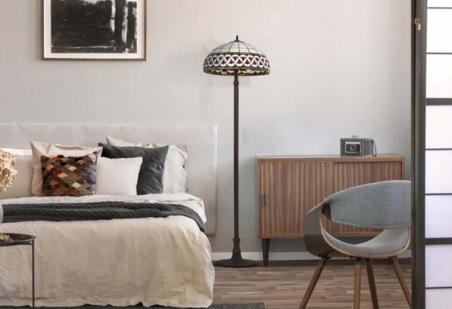 Lampa podłogowa z witrażowym kloszem K-F182208 TIFANY | Kaja*Sklep Kaja Online