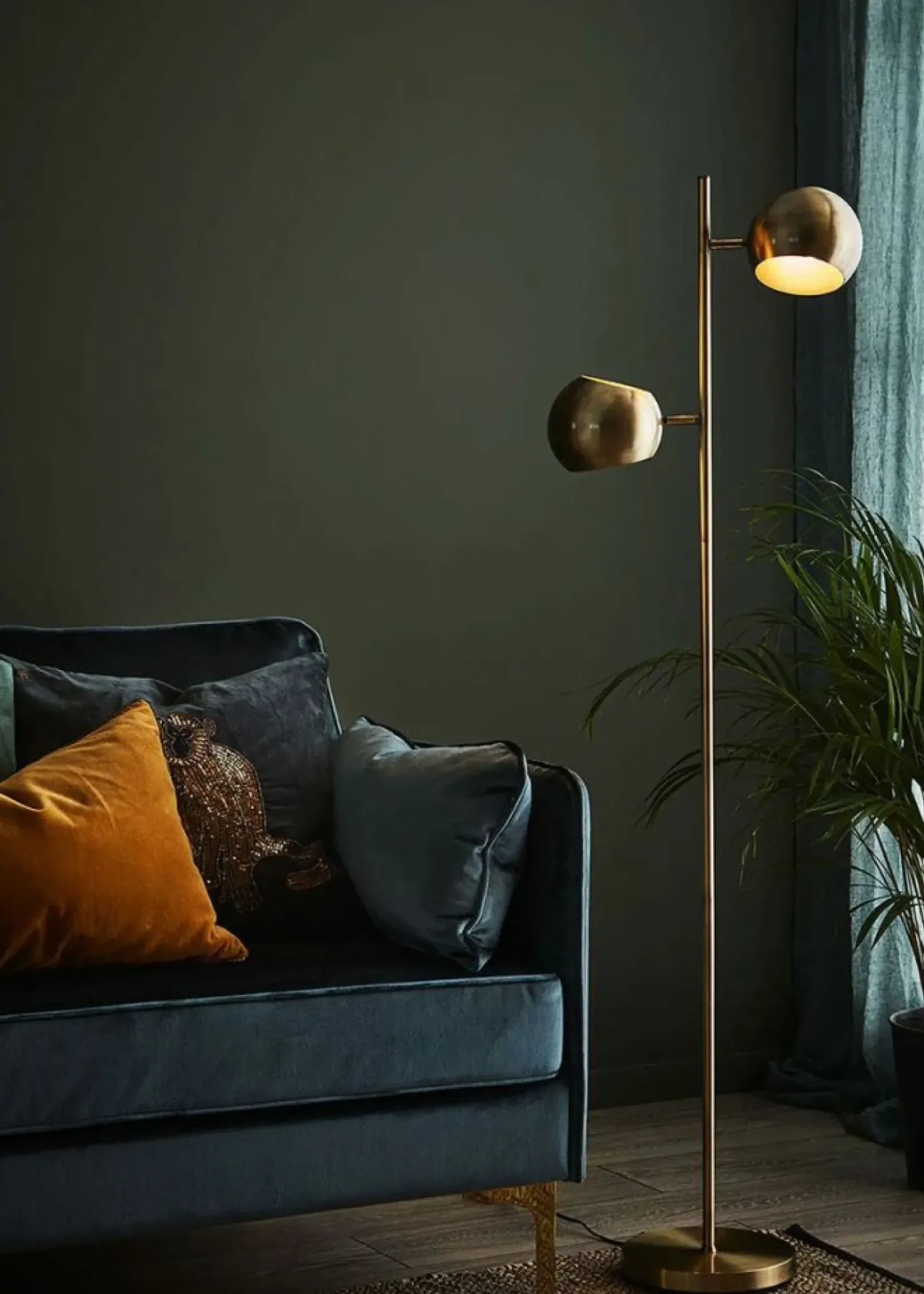 Lampa podłogowa ze złotą oprawą 2xE14 146cm 107742 | Kaja Oświetlenie*Sklep Kaja Clearance