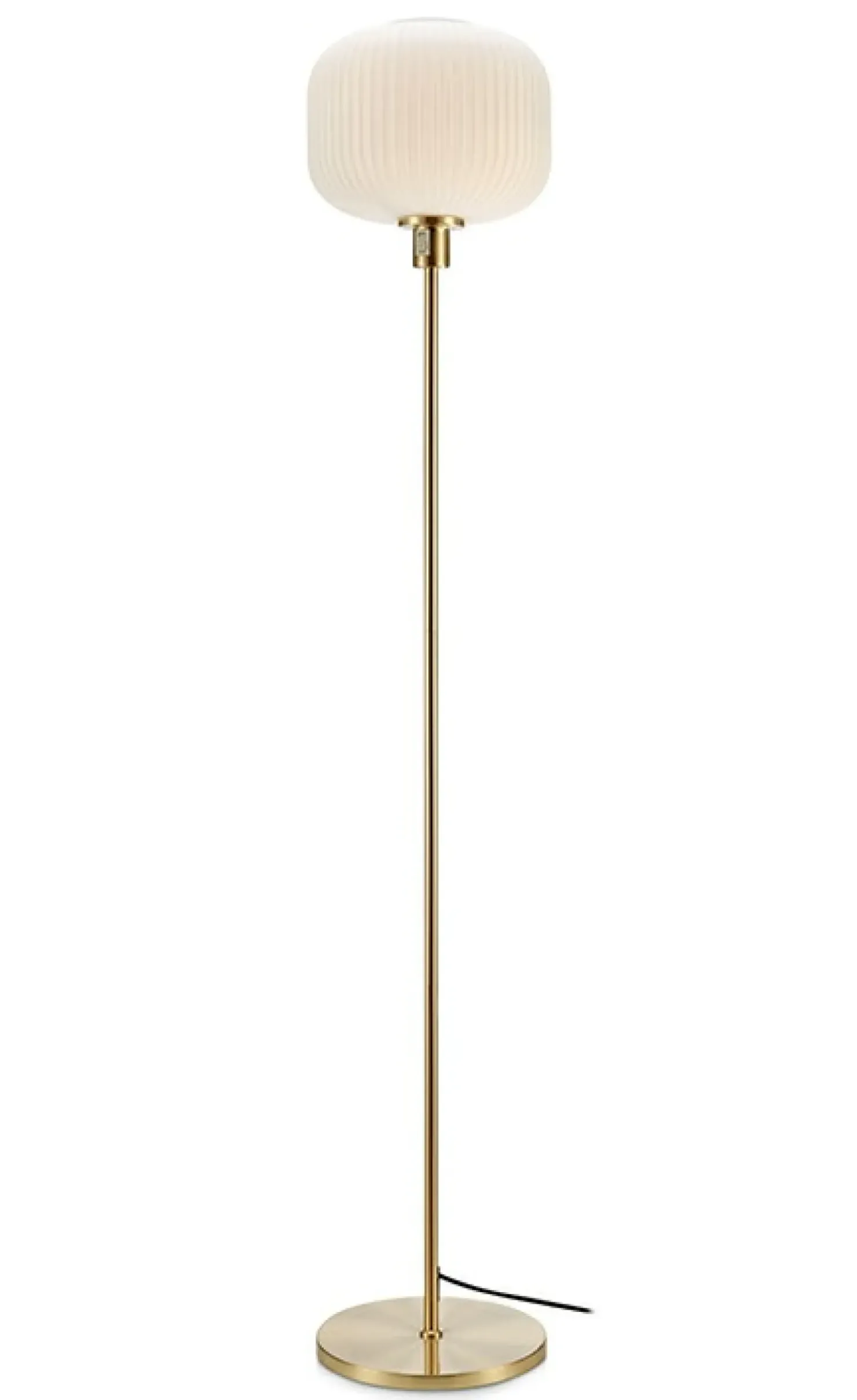 Lampa podłogowa złota oprawa i biały klosz 108054 | Kaja Oświetlenie*Sklep Kaja New
