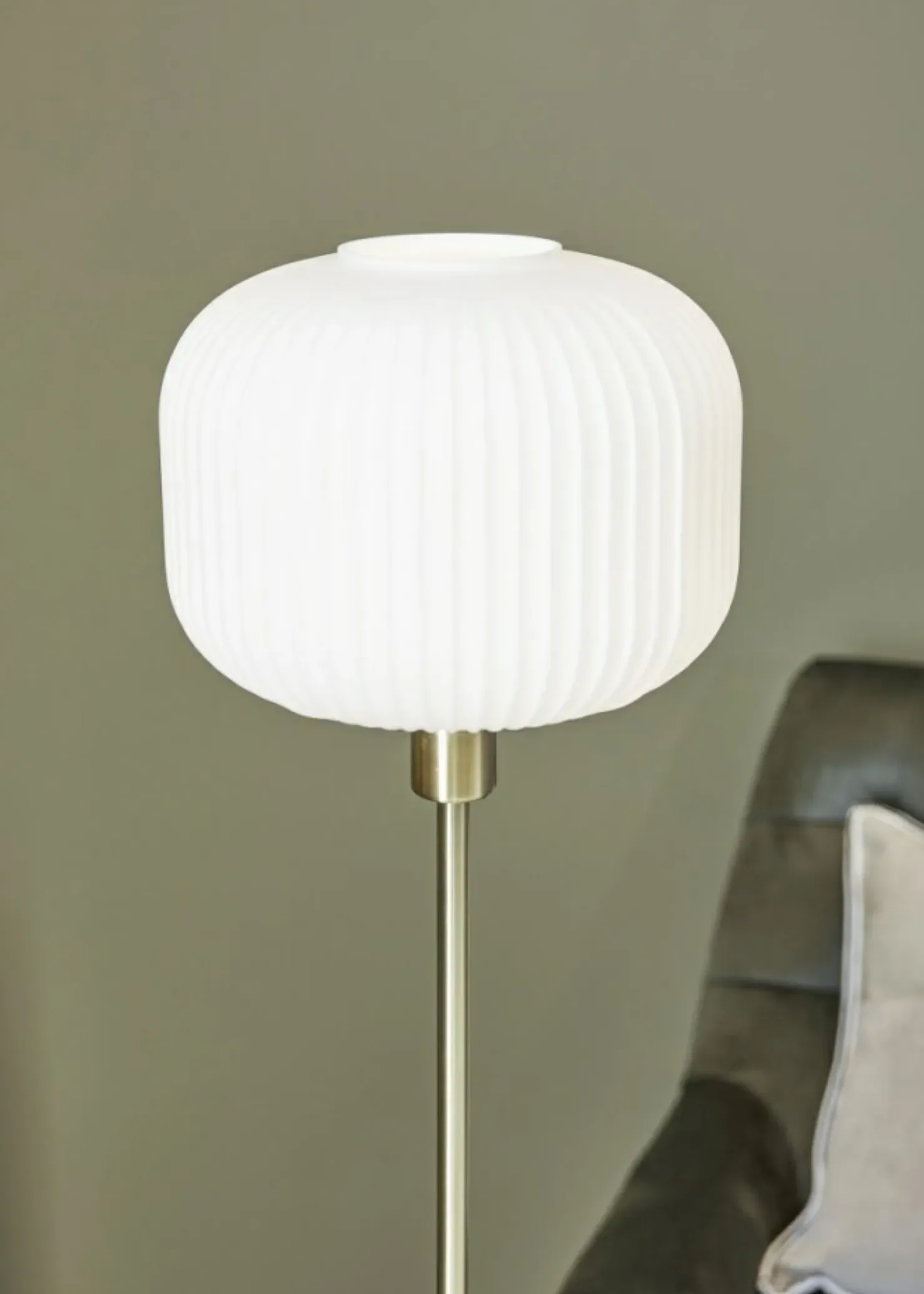 Lampa podłogowa złota oprawa i biały klosz 108054 | Kaja Oświetlenie*Sklep Kaja New