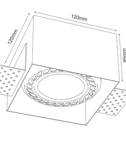 Lampa podtynkowa do holu 12x12cm GU10/ES111 ANT 3269 z serii CAGE*Sklep Kaja Sale