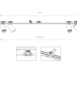 Lampa podtynkowa z reflektorami, do kuchni 7686 | Kaja Oświetlenie*Sklep Kaja Sale