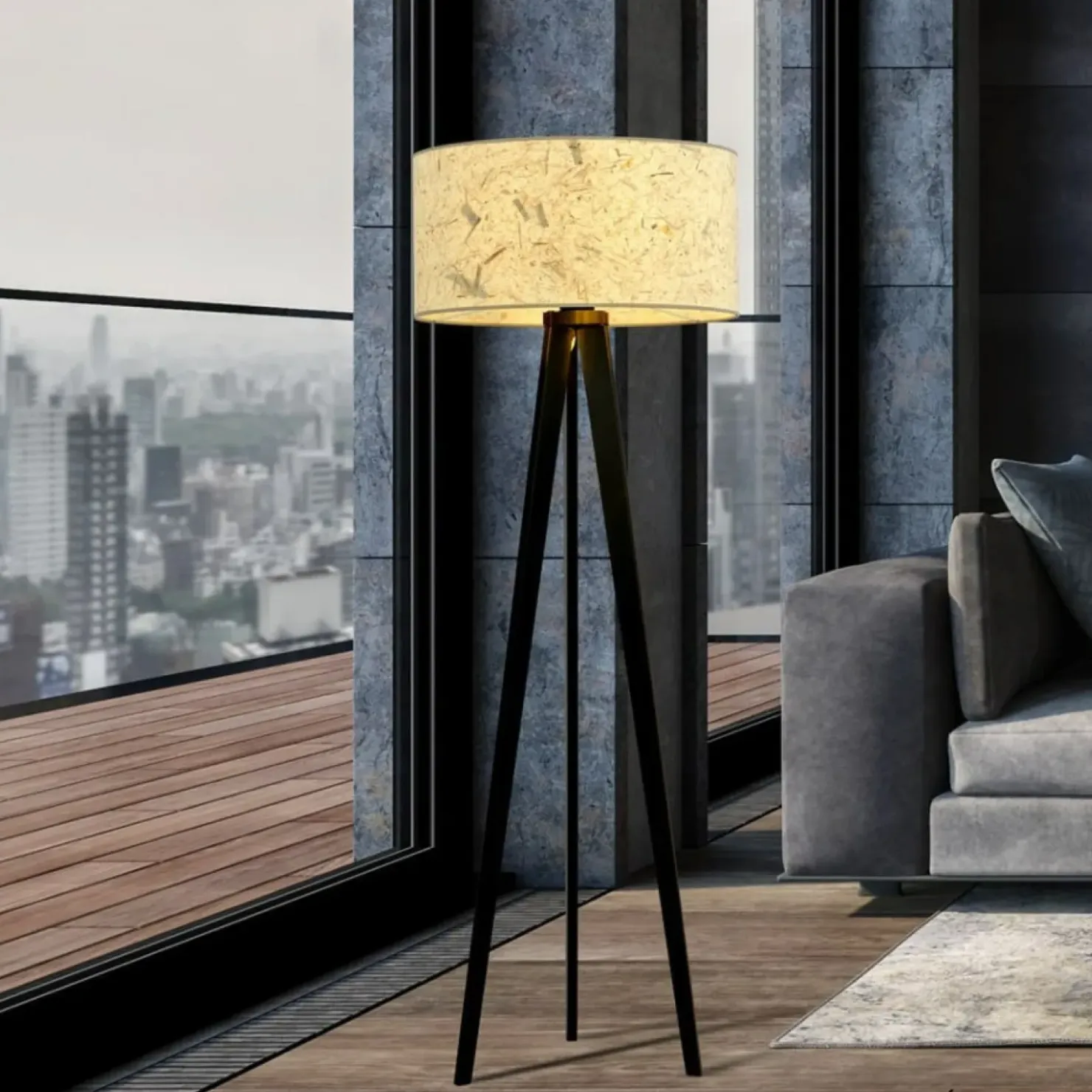 Lampa stojąca, klasyczny trójnóg z abażurem 1150/LP3 ASTON | Kaja*Sklep Kaja Fashion
